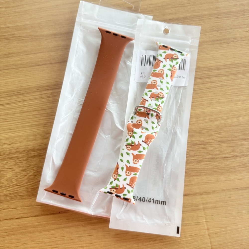 Sloth/Brown 2pk Apple Watch Replacement Bands 38/40/41mm -New